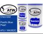 Preview: Chevrolet, Pacific Blue Pearl, 47U / WA302C: 500ml Lackdose + 500ml Klarlack + 250ml Härter - Set, von ATW Autoteile West.
